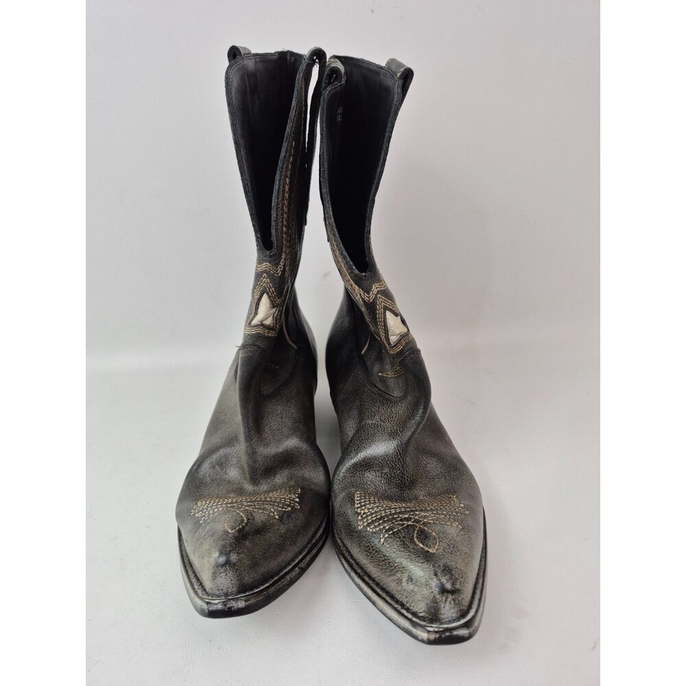 Golden Goose Black Ecru Wish Star Low Western Boots Size 41 US 11 - Picture 4 of 7